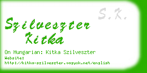 szilveszter kitka business card